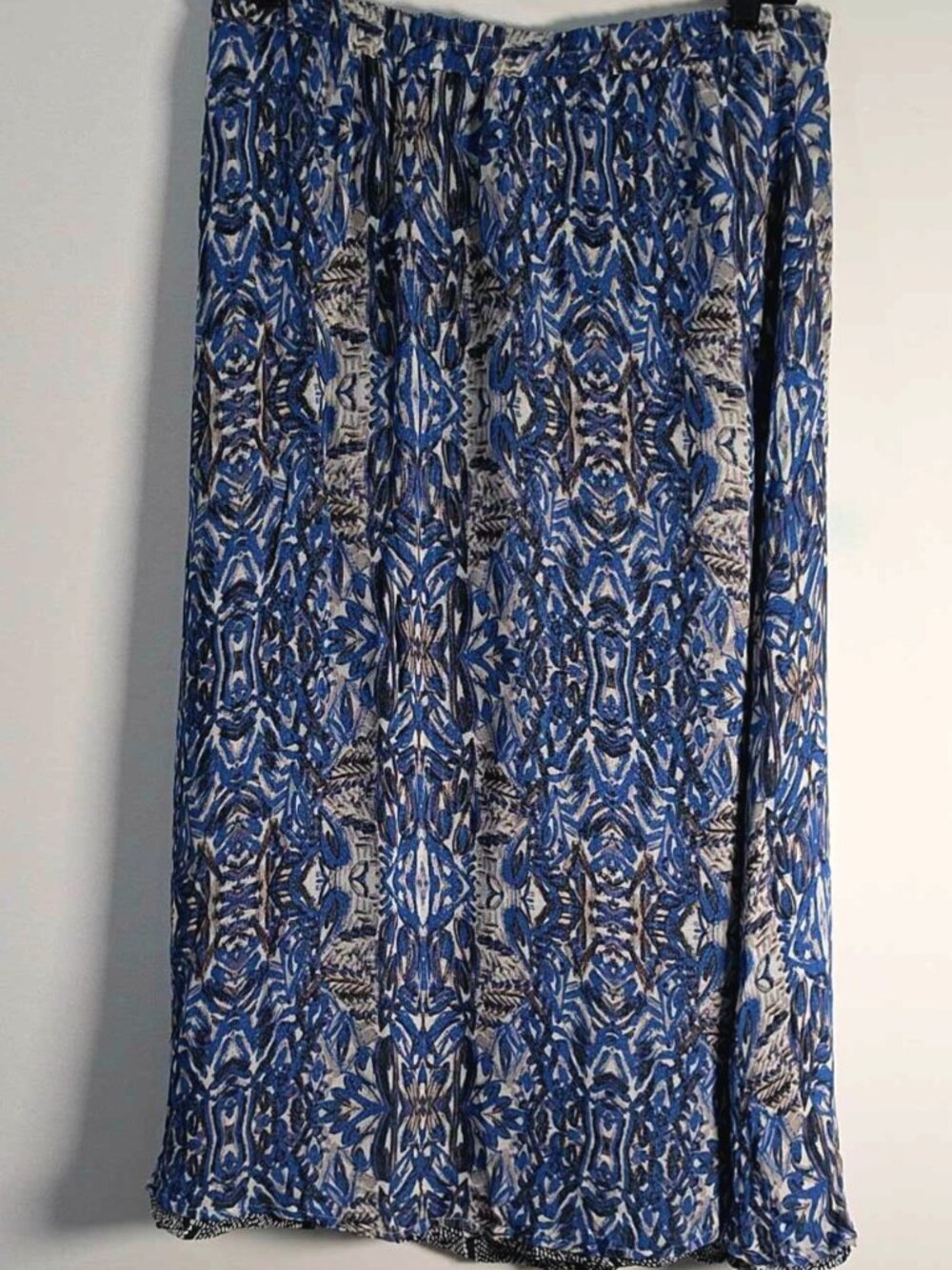 Coldwater Creek Blue Gray Abstract Print Lined A-Line Skirt MEDIUM 10/12